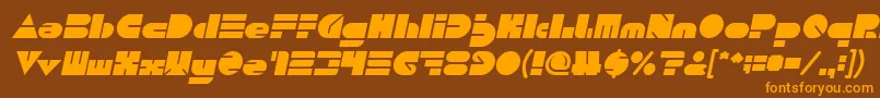 fuente PUSH THE BUTTON Bold Italic – Fuentes Naranjas Sobre Fondo Marrón