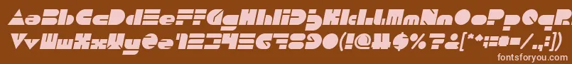 フォントPUSH THE BUTTON Bold Italic – 茶色の背景にピンクのフォント