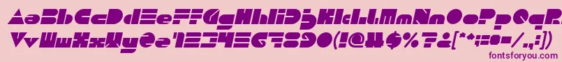 Police PUSH THE BUTTON Bold Italic – polices violettes sur fond rose