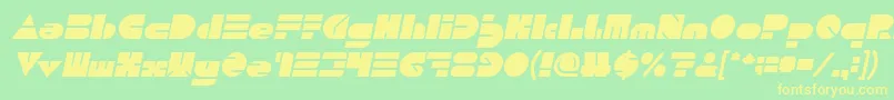 Шрифт PUSH THE BUTTON Bold Italic – жёлтые шрифты на зелёном фоне