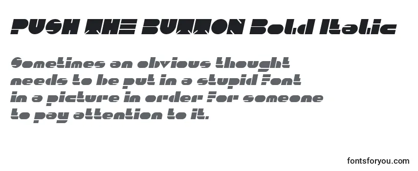 PUSH THE BUTTON Bold Italic -fontin tarkastelu