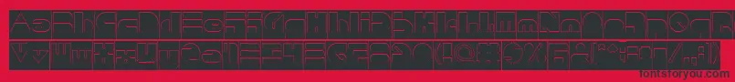 Fonte PUSH THE BUTTON Hollow Inverse – fontes pretas em um fundo vermelho