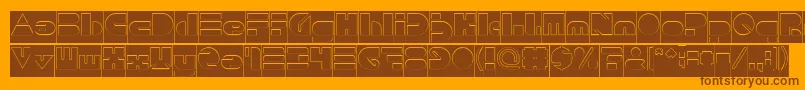 Police PUSH THE BUTTON Hollow Inverse – polices brunes sur fond orange