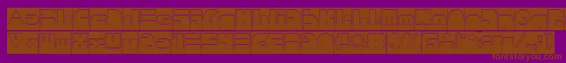 PUSH THE BUTTON Hollow Inverse Font – Brown Fonts on Purple Background