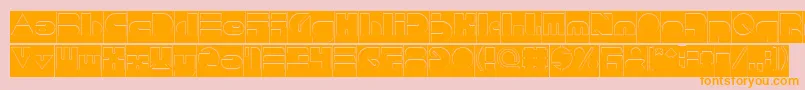 Police PUSH THE BUTTON Hollow Inverse – polices orange sur fond rose