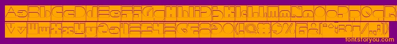 PUSH THE BUTTON Hollow Inverse Font – Orange Fonts on Purple Background