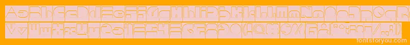 PUSH THE BUTTON Hollow Inverse Font – Pink Fonts on Orange Background