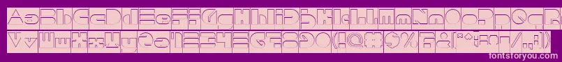 PUSH THE BUTTON Hollow Inverse Font – Pink Fonts on Purple Background