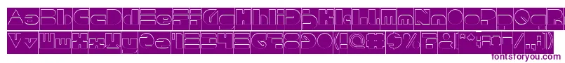 PUSH THE BUTTON Hollow Inverse-Schriftart – Violette Schriften