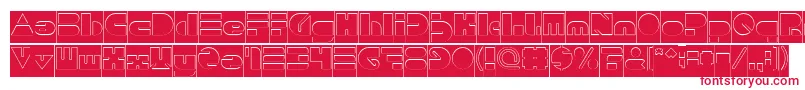 PUSH THE BUTTON Hollow Inverse Font – Red Fonts on White Background