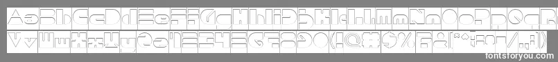 PUSH THE BUTTON Hollow Inverse-Schriftart – Weiße Schriften auf grauem Hintergrund