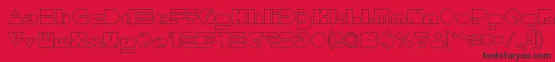 PUSH THE BUTTON Hollow Font – Black Fonts on Red Background