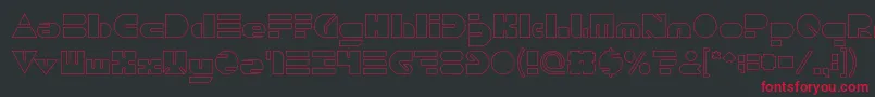 PUSH THE BUTTON Hollow Font – Red Fonts on Black Background
