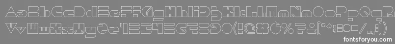 PUSH THE BUTTON Hollow Font – White Fonts on Gray Background