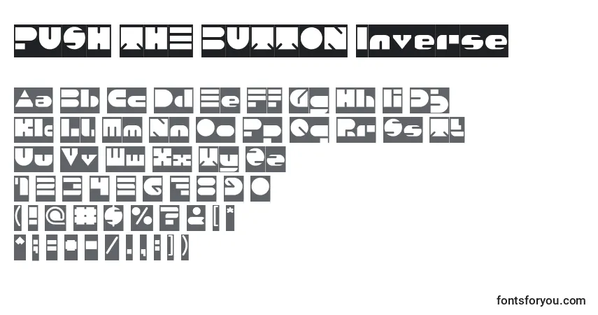 Шрифт PUSH THE BUTTON Inverse – алфавит, цифры, специальные символы