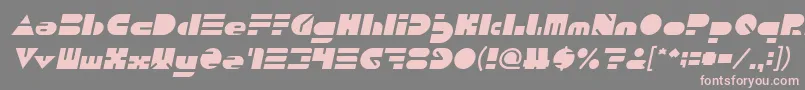 Czcionka PUSH THE BUTTON Italic – różowe czcionki na szarym tle