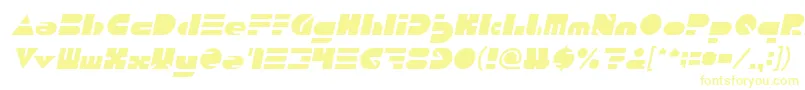 フォントPUSH THE BUTTON Italic – 白い背景に黄色の文字