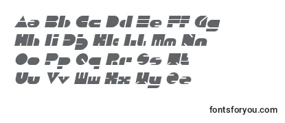Überblick über die Schriftart PUSH THE BUTTON Italic