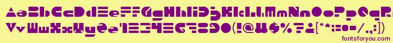 PUSH THE BUTTON Light Font – Purple Fonts on Yellow Background