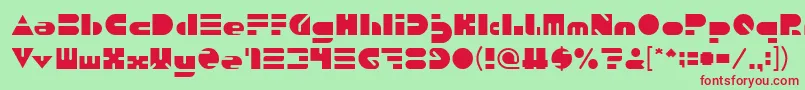 PUSH THE BUTTON Light Font – Red Fonts on Green Background