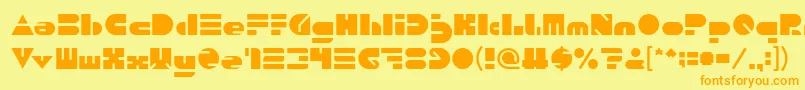 PUSH THE BUTTON Font – Orange Fonts on Yellow Background