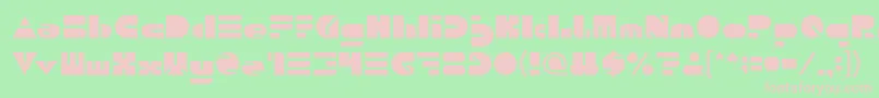 フォントPUSH THE BUTTON – 緑の背景にピンクのフォント