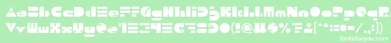 fuente PUSH THE BUTTON – Fuentes Blancas Sobre Fondo Verde