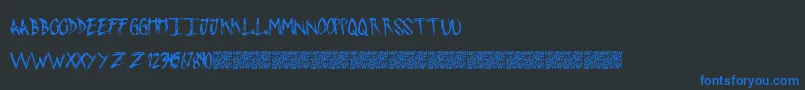PushingSticks-Schriftart – Blaue Schriften auf schwarzem Hintergrund