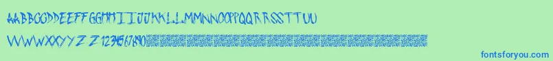 PushingSticks Font – Blue Fonts on Green Background