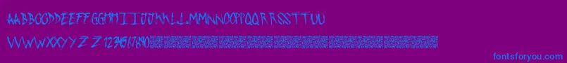 PushingSticks-Schriftart – Blaue Schriften auf violettem Hintergrund