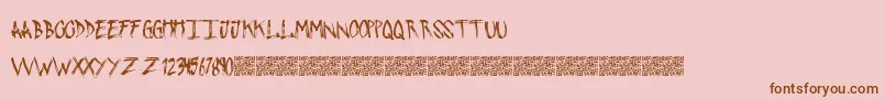 PushingSticks Font – Brown Fonts on Pink Background