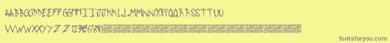 PushingSticks Font – Gray Fonts on Yellow Background
