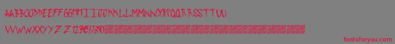 PushingSticks-Schriftart – Rote Schriften auf grauem Hintergrund