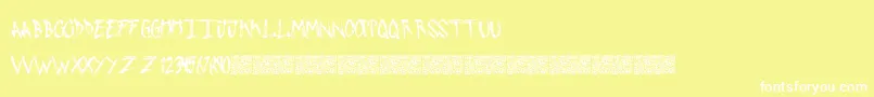 PushingSticks Font – White Fonts on Yellow Background