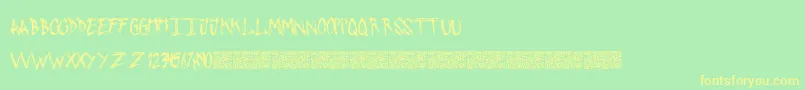 PushingSticks Font – Yellow Fonts on Green Background