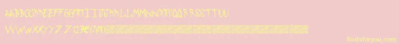 PushingSticks Font – Yellow Fonts on Pink Background