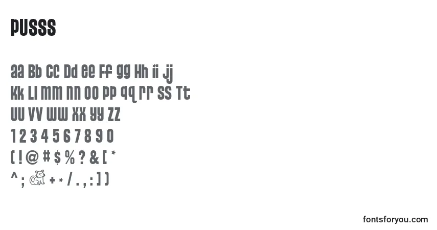 Шрифт PUSSS    (137562) – алфавит, цифры, специальные символы