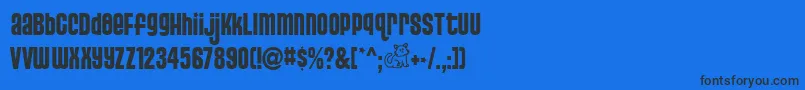 PUSSS    Font – Black Fonts on Blue Background