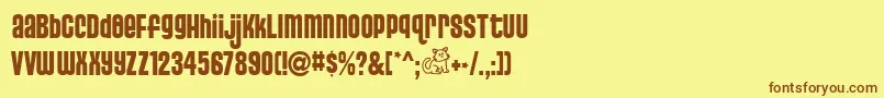 Шрифт PUSSS    – коричневые шрифты на жёлтом фоне