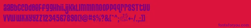 Шрифт PUSSS    – фиолетовые шрифты на красном фоне