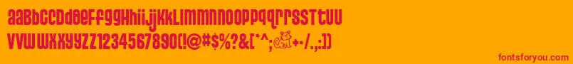 PUSSS    Font – Red Fonts on Orange Background