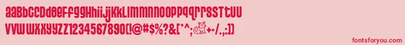 フォントPUSSS    – ピンクの背景に赤い文字