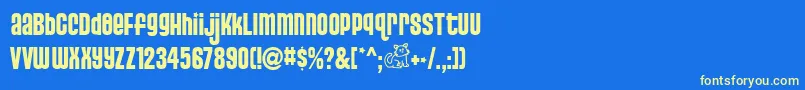 PUSSS    Font – Yellow Fonts on Blue Background