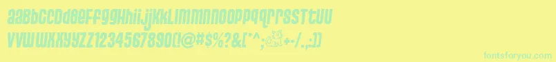 PUSSSA   Font – Green Fonts on Yellow Background
