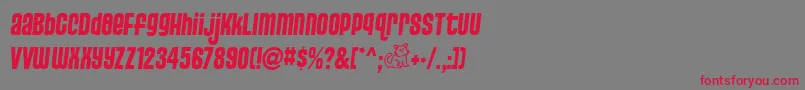 Police PUSSSA   – polices rouges sur fond gris