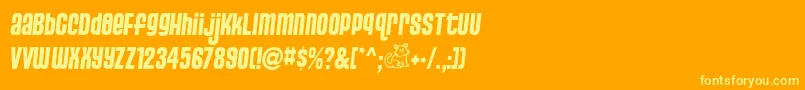 フォントPUSSSA   – オレンジの背景に黄色の文字