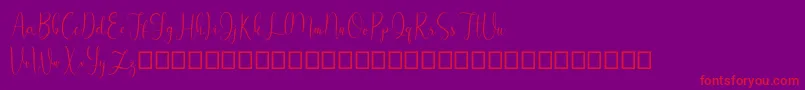 フォントPutih Jasmine demo – 紫の背景に赤い文字