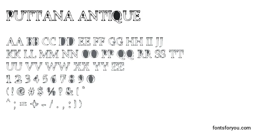 PUTTANA ANTIQUE Font – alphabet, numbers, special characters