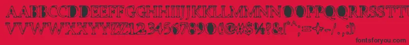 PUTTANA ANTIQUE Font – Black Fonts on Red Background