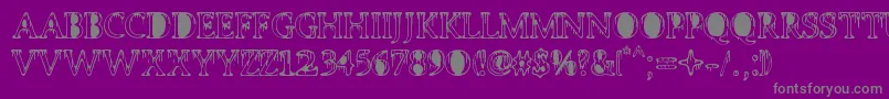 PUTTANA ANTIQUE-Schriftart – Graue Schriften auf violettem Hintergrund